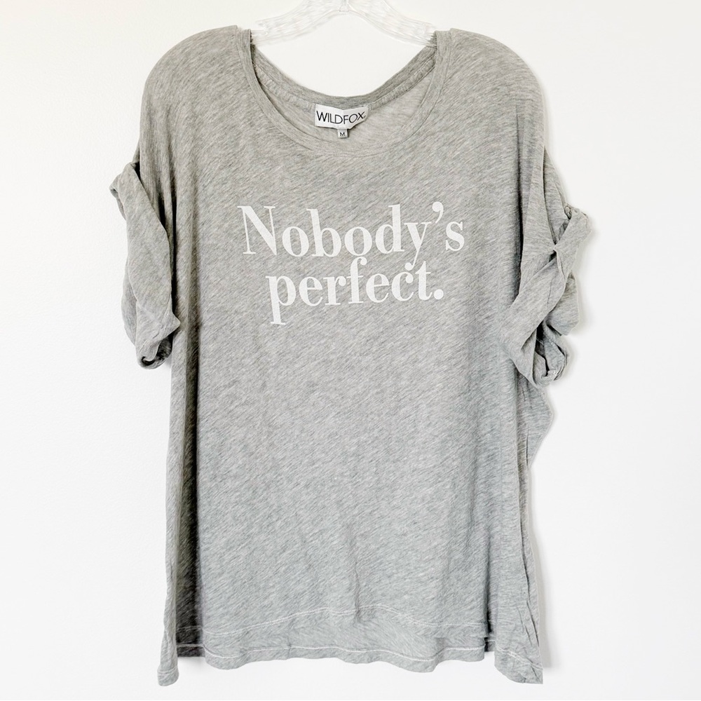 Wildfox Gray Graphic Tee Shirt Medium
